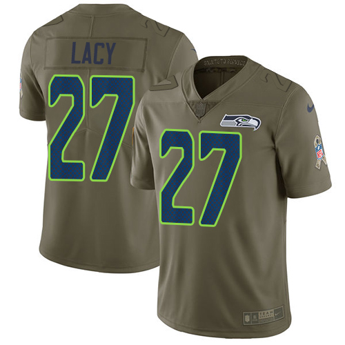 Nike Seahawks #27 Eddie Lacy Olive Men's Stitched NFL Limited Salute to Service Jersey